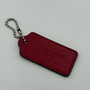 Coach Red Embossed Leather Hangtag